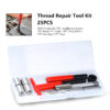 Kit de ferramentas de reparo de rosca xcan 25 pces m3/m4/m5/m6/m7/m8/m10/m12/14 para restaurar o kit de broca de torção de chave inglesa de rosca danificada - Image 4